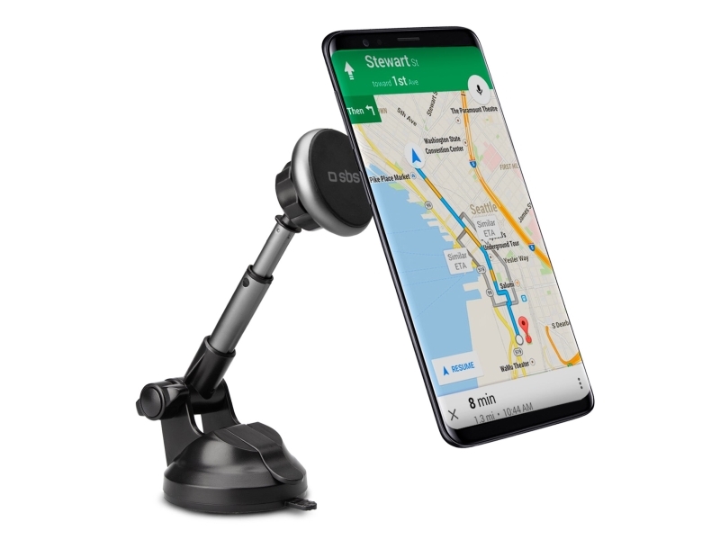 SBS TESUPMAGEXT, Mobiltelefon / smartphone, Passiv hållare, Bil, Svart, Silver