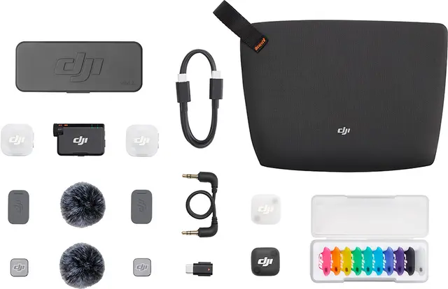 DJI Mic Mini 2 trådlös mikrofon (2 TX + 1 RX + Laddningsfodral)