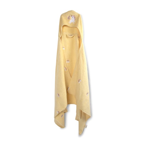 Filibabba - Embroidered hooded towel - Unicorn Shores - Yellow - One size (1-5 years)