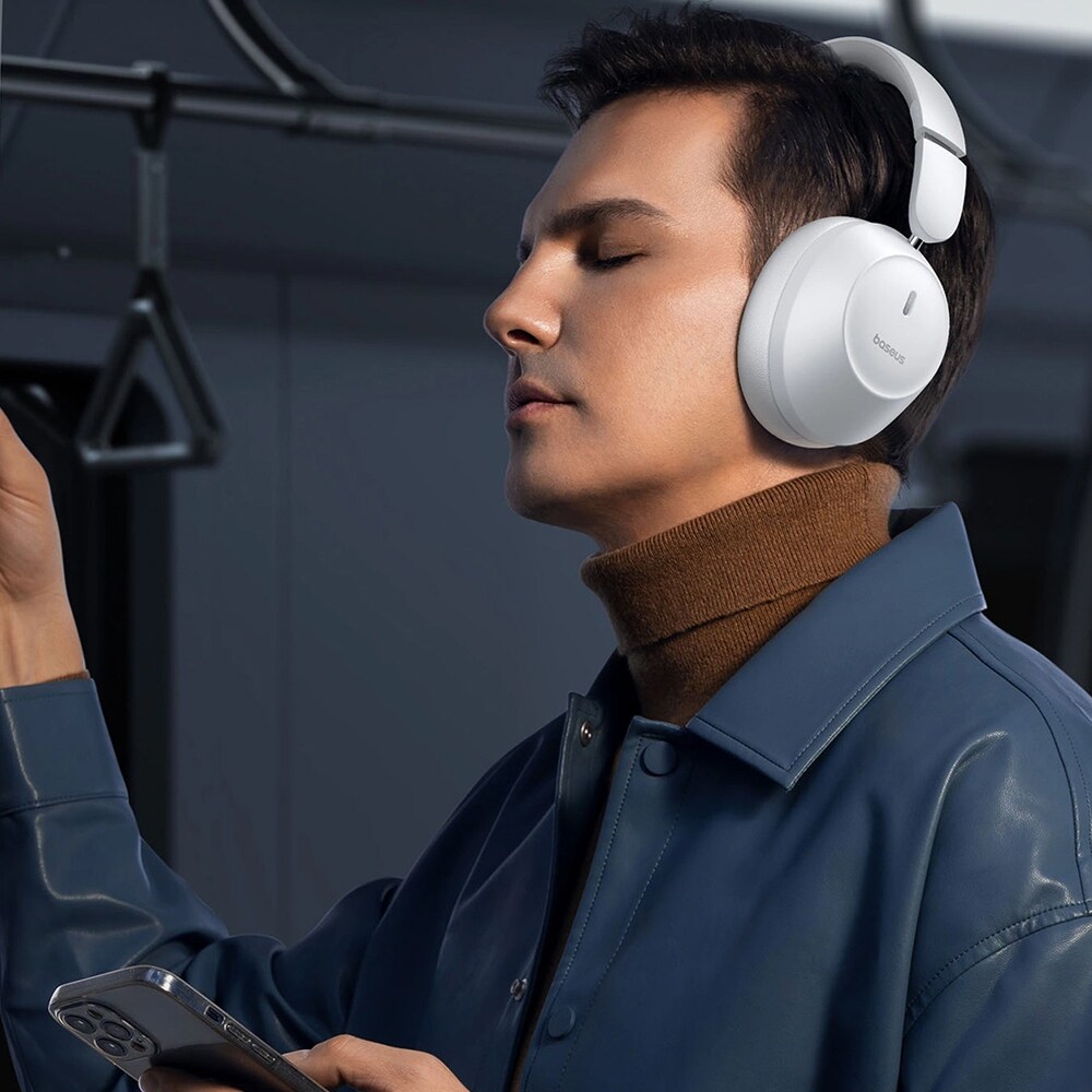 Baseus Bass 30 Max on-ear Bluetooth-headset med lång batteritid - Vit, bild 4