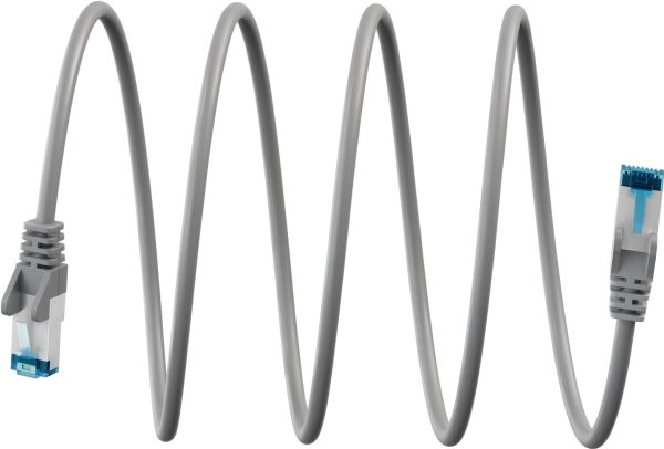 Ultraflexibel patchkabel CAT 6 A, S/FTP (PiMF), grå