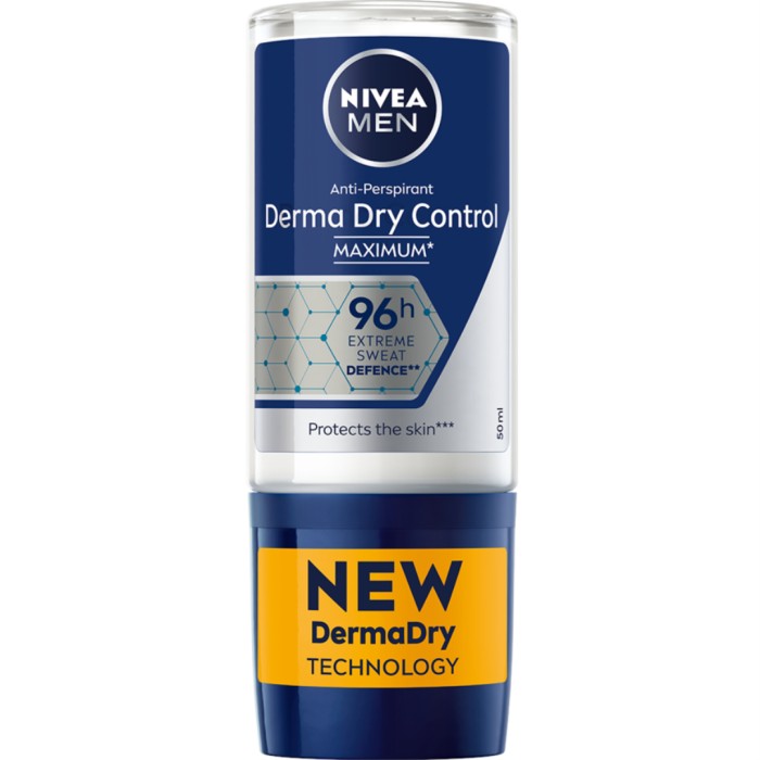 NIVEA Derma Dry Control Roll-On For Men 50 ml 50 ml