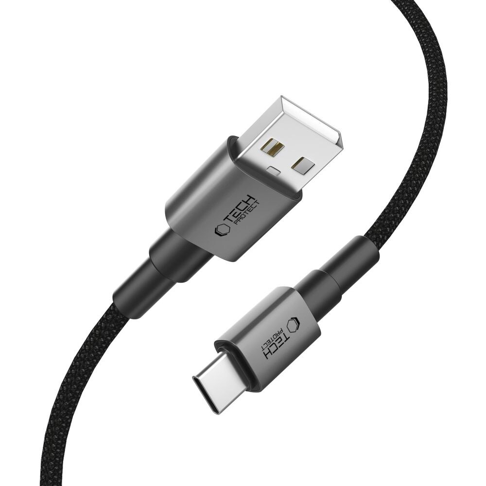 Tech-Protect UltraBoost DNA USB-A / USB-C-kabel 15W/3A 100cm - Grå, bild 2