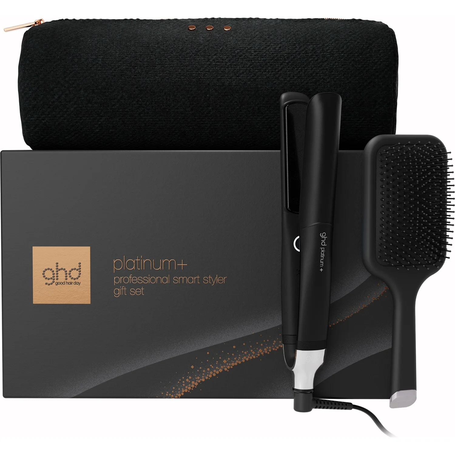 ghd Cashmere Collection Platinum+ Hair Straightener Festive Gift Set in Black