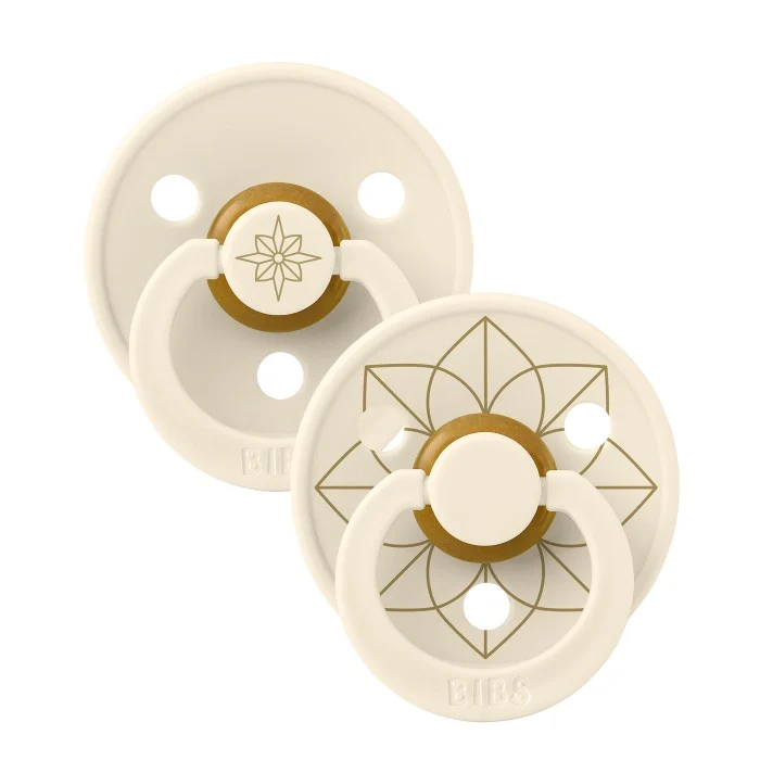 BIBS Pacifier Studio Colour 2-pack Noor Latex Size 2 Ivory Gold, bild 2