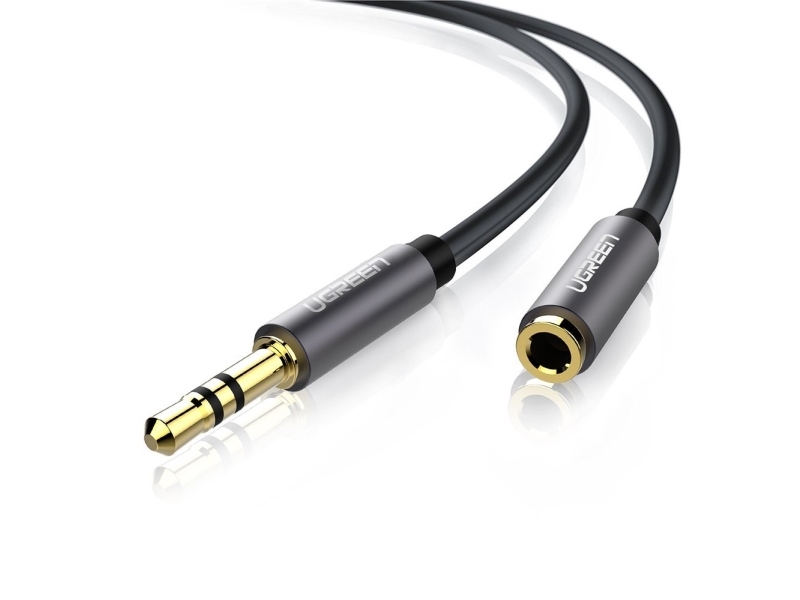 Ugreen AUX förlängningskabel 3,5 mm minijack, 1m - Silver