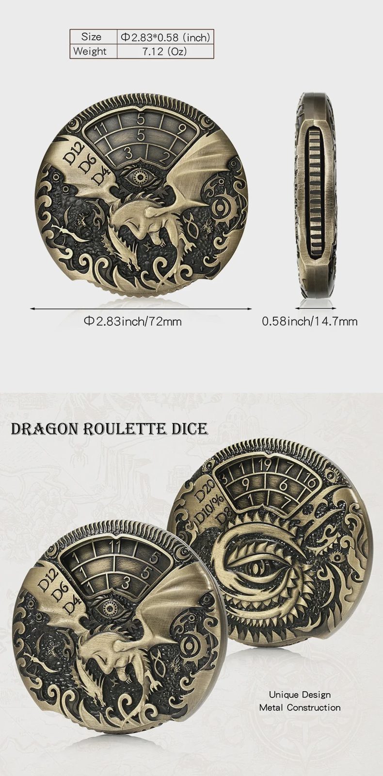 Dragon Roulette Dice Bronze