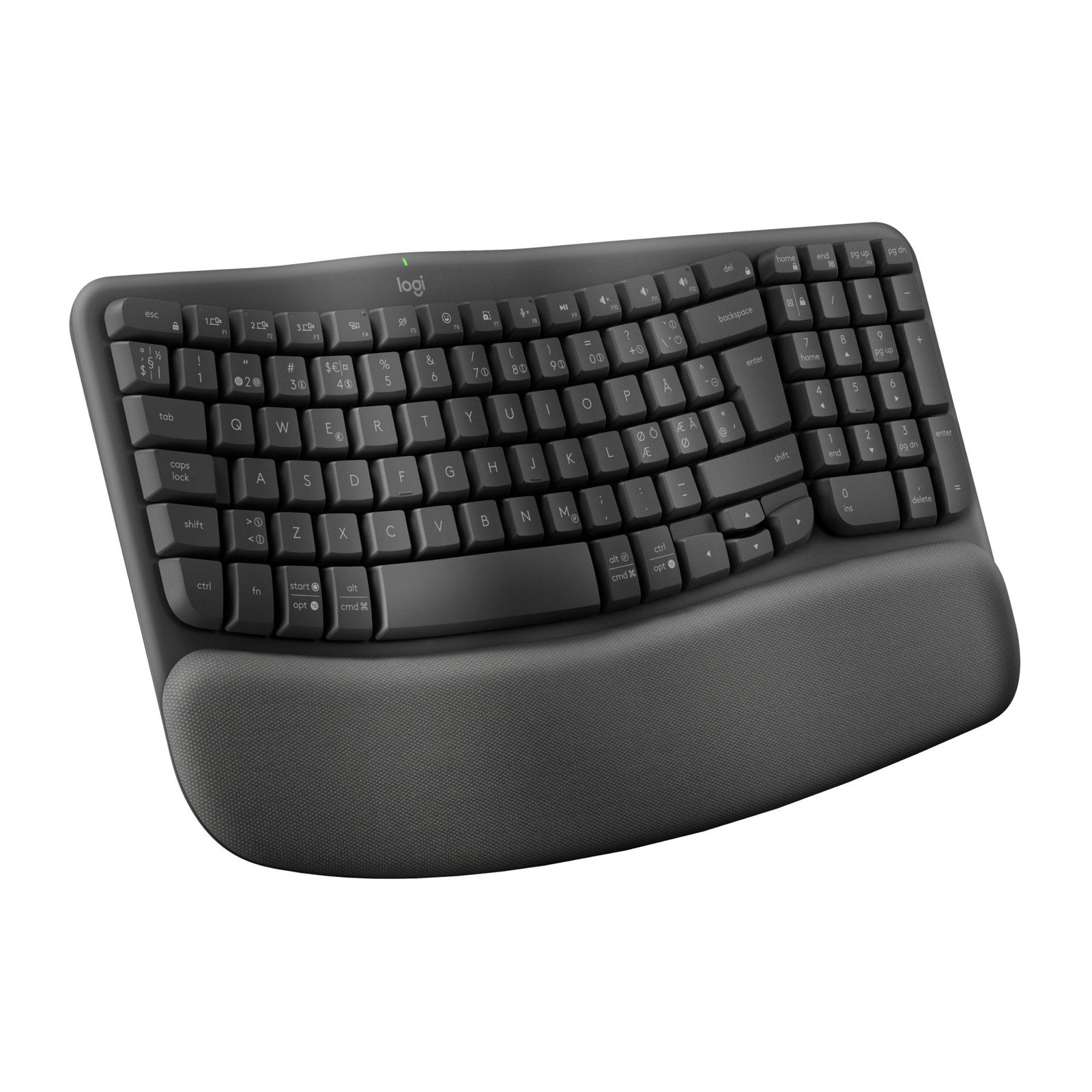 Logitech Wave Keys Ergo trådlöst tangentbord, svart, bild 5