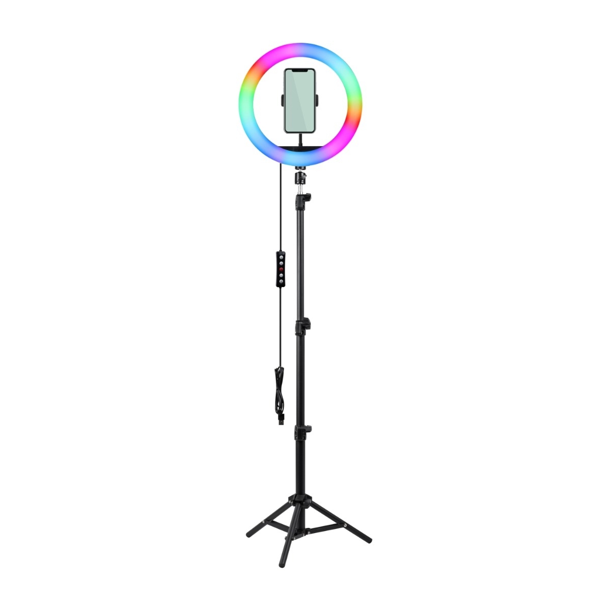 Dacota Platinum 25 cm RGB ringlampa med stativ och väska