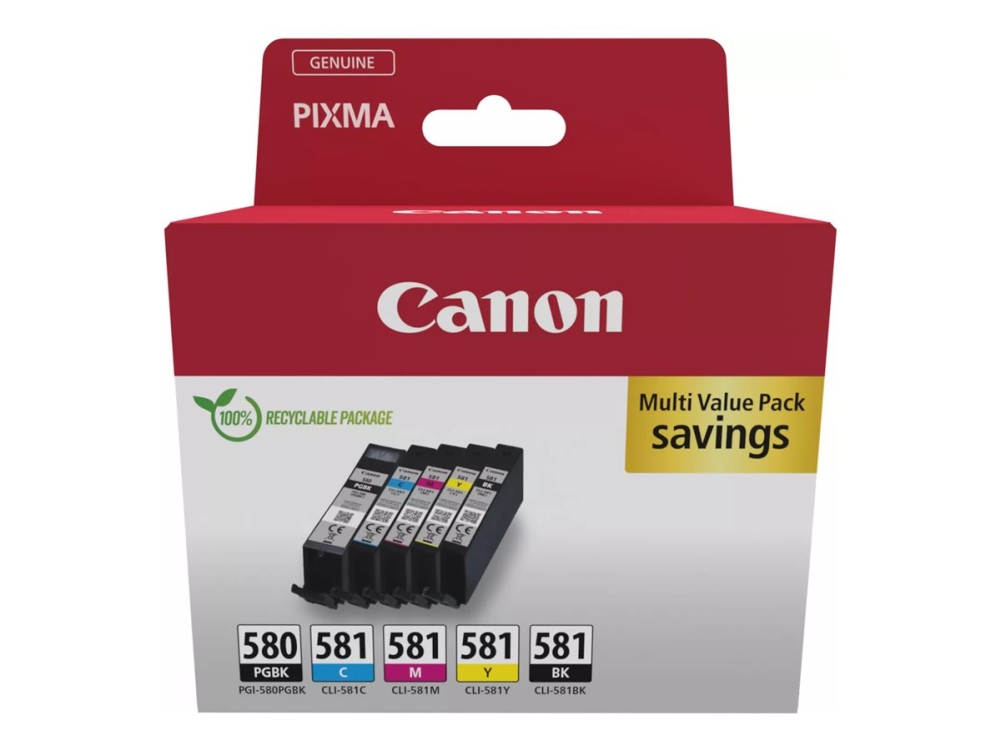 Canon PGI-580/Cli-581 BK/C/M/Y/K flerpack