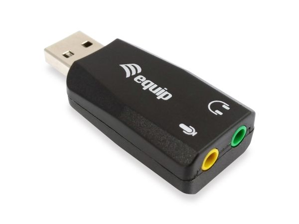 Equip 245320 USB-ljudadapter USB-A till 2x 3,5 mm, svart