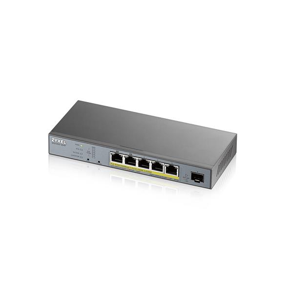 ZyXEL GS1350-6HP, 5-port Gigabit, 4xPoE (802.3af/at/bt), 1xSFP, 60W, Nebula/Standalone, bild 3