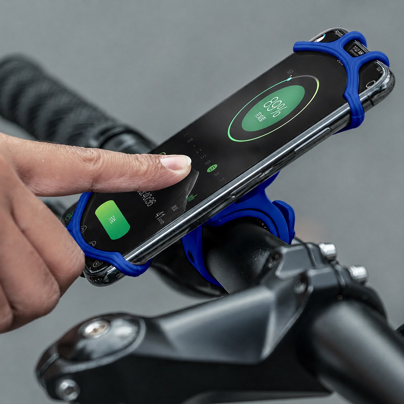Rockbros LF436 mobilhållare med styreklämma – blå, bild 4