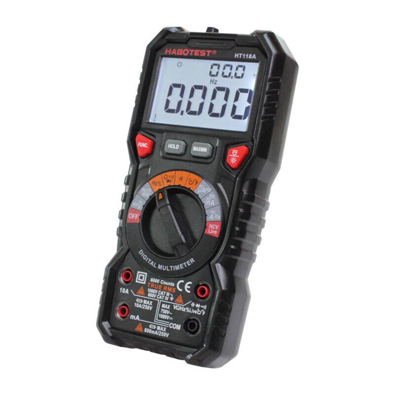 Digital multimeter med ficklampa Habotest HT118A, True RMS, NCV, bild 3