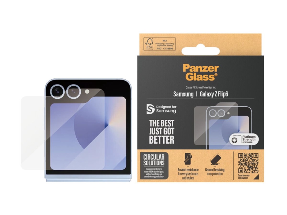 PanzerGlass Samsung Galaxy Z Flip7 FE/Flip6 skärmskydd för framskärmen