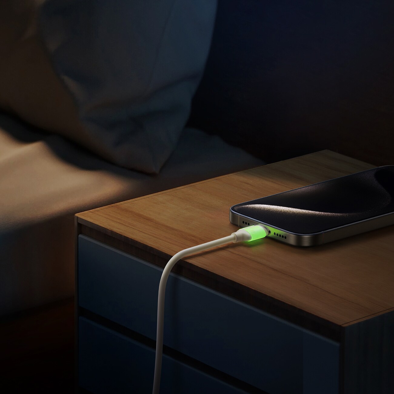 Joyroom S-A53 60W USB-C-kabel - USB-C med fluorescerande spets 1,2 m - beige, bild 4