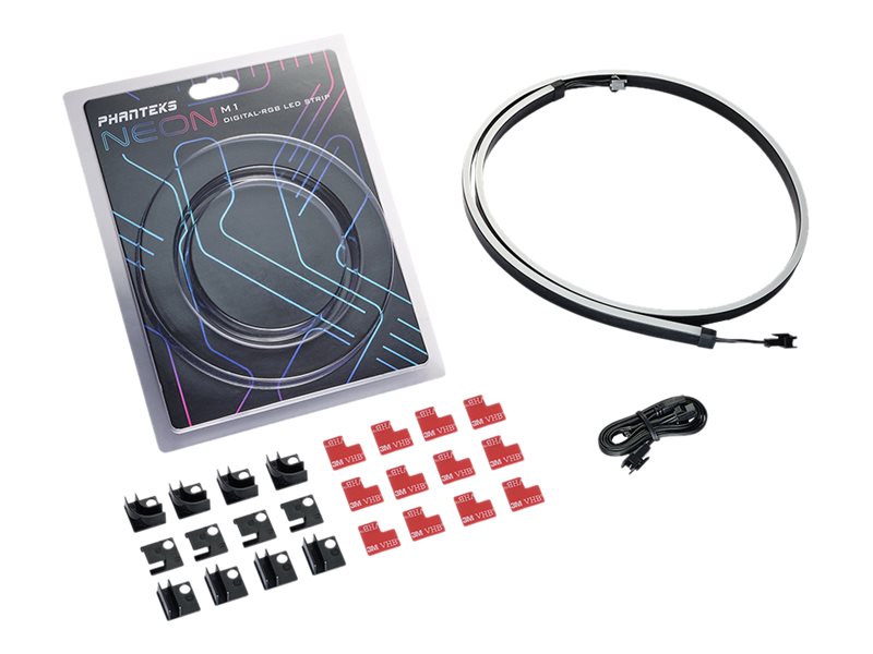 Phanteks PH-NELEDKT_M1 - Belysning för systemkabinett (LED) - svart satäng - 1 m
