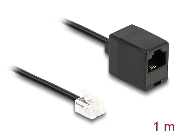 Delock telefonkabel RJ11-hane till RJ45-hona, 1 m