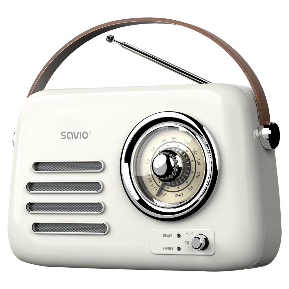 Savio RS-02, Bärbar, Analog, FM, 87,5 - 108 MHz, 3 W, Vit