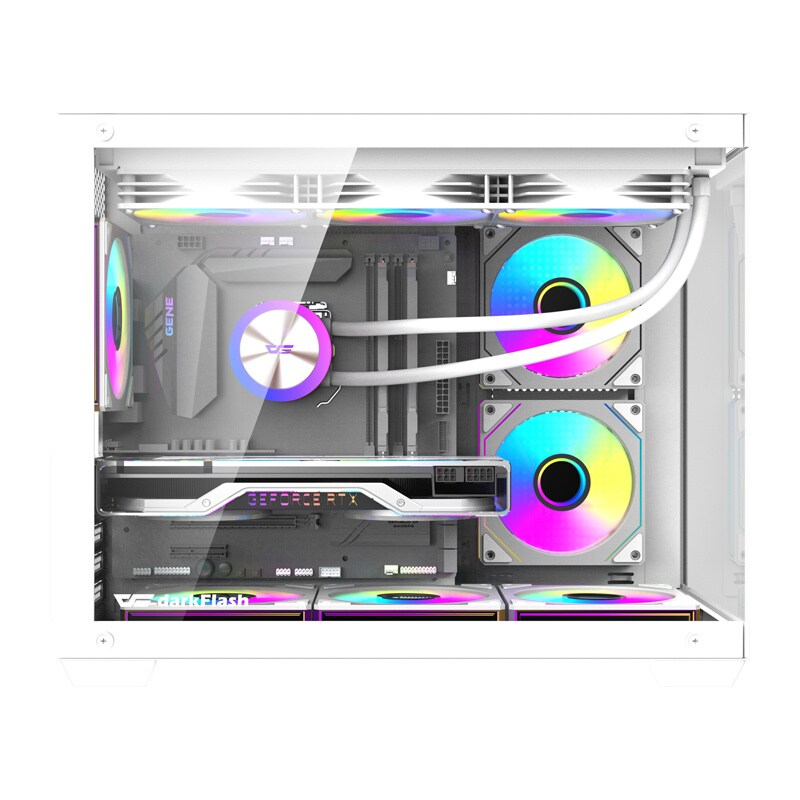 Darkflash B275 PRO Computer Case + 6 Fans - Chassi - Vit, bild 2