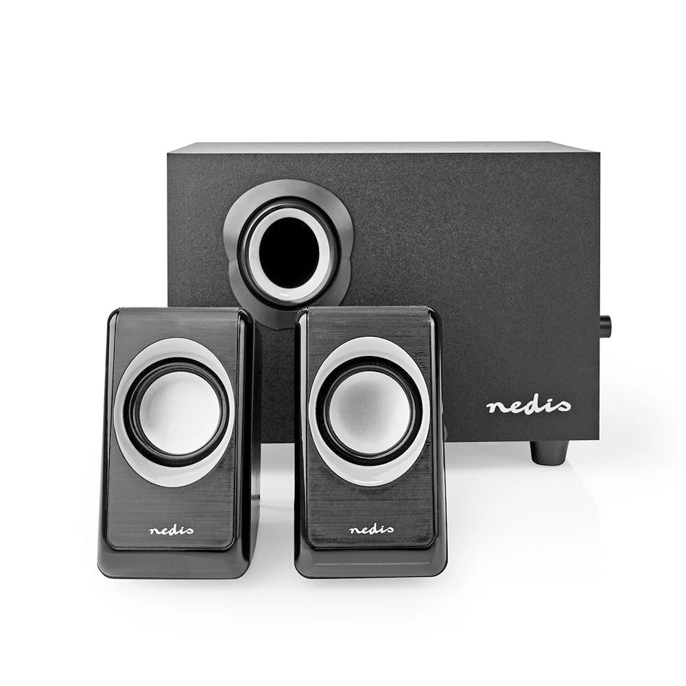 Nedis - Högtalarsystem - för persondator - 2.1-kanals - 16 Watt (Total) - svart
