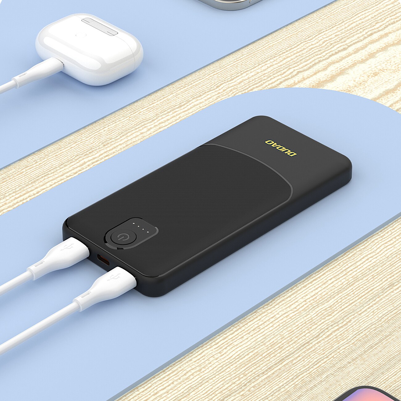Powerbank Dudao K10 10000mAh 2.4A 2 x USB-A - vit, bild 5