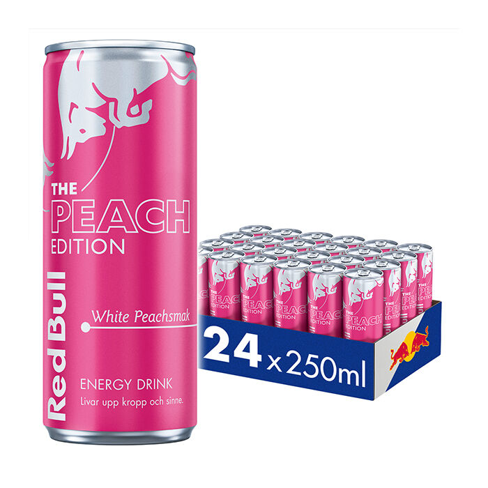 Red Bull 24x Energidryck, 250 ml, White Peach (Vit Persika)