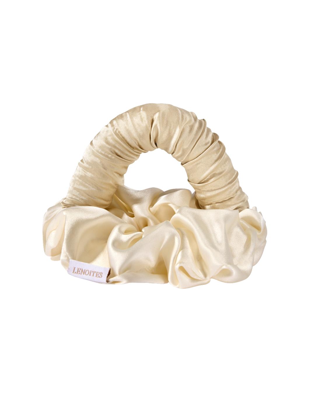 Lenoites Blowout Tie in Mulberry Silk Small Small Golden Sand 1 pcs