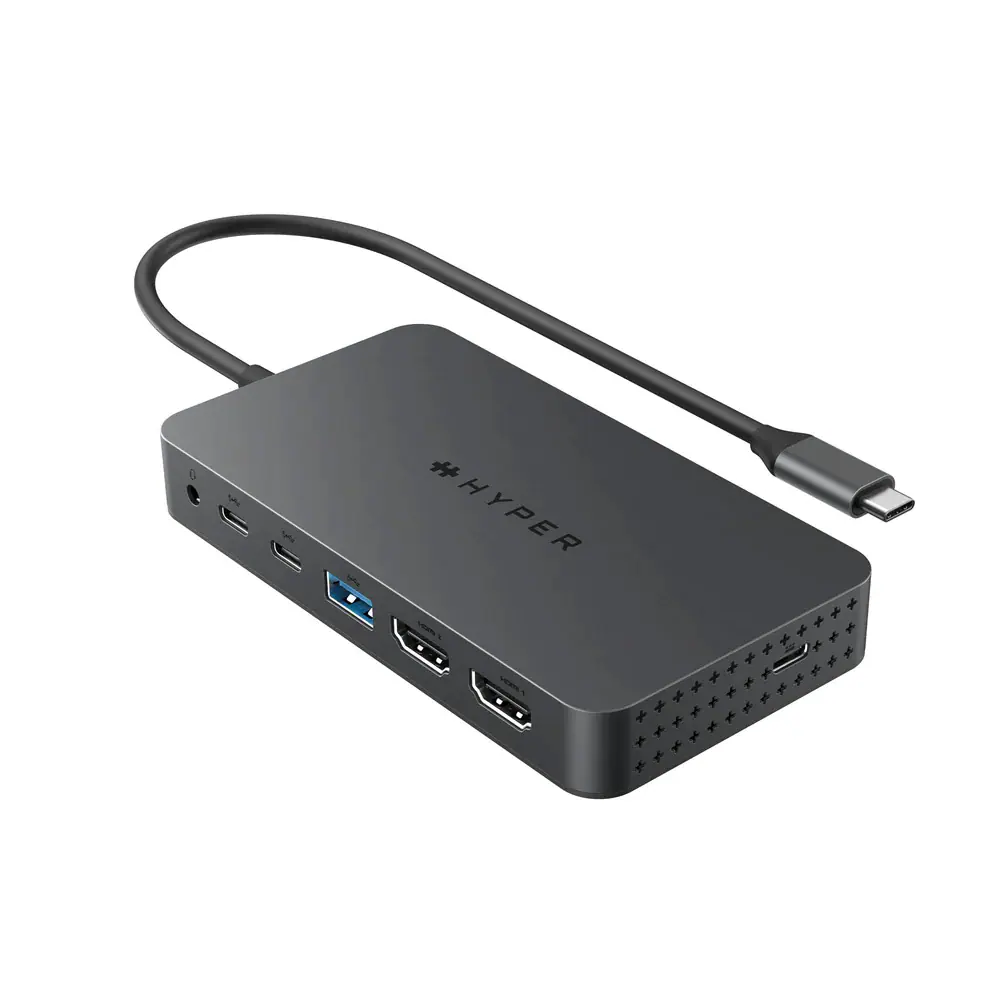 HyperDrive Nexa 7-ports USB-C-hub / dockningsstation med dubbla HDMI / USB-C-hubb med 100 W PD och Ethernet