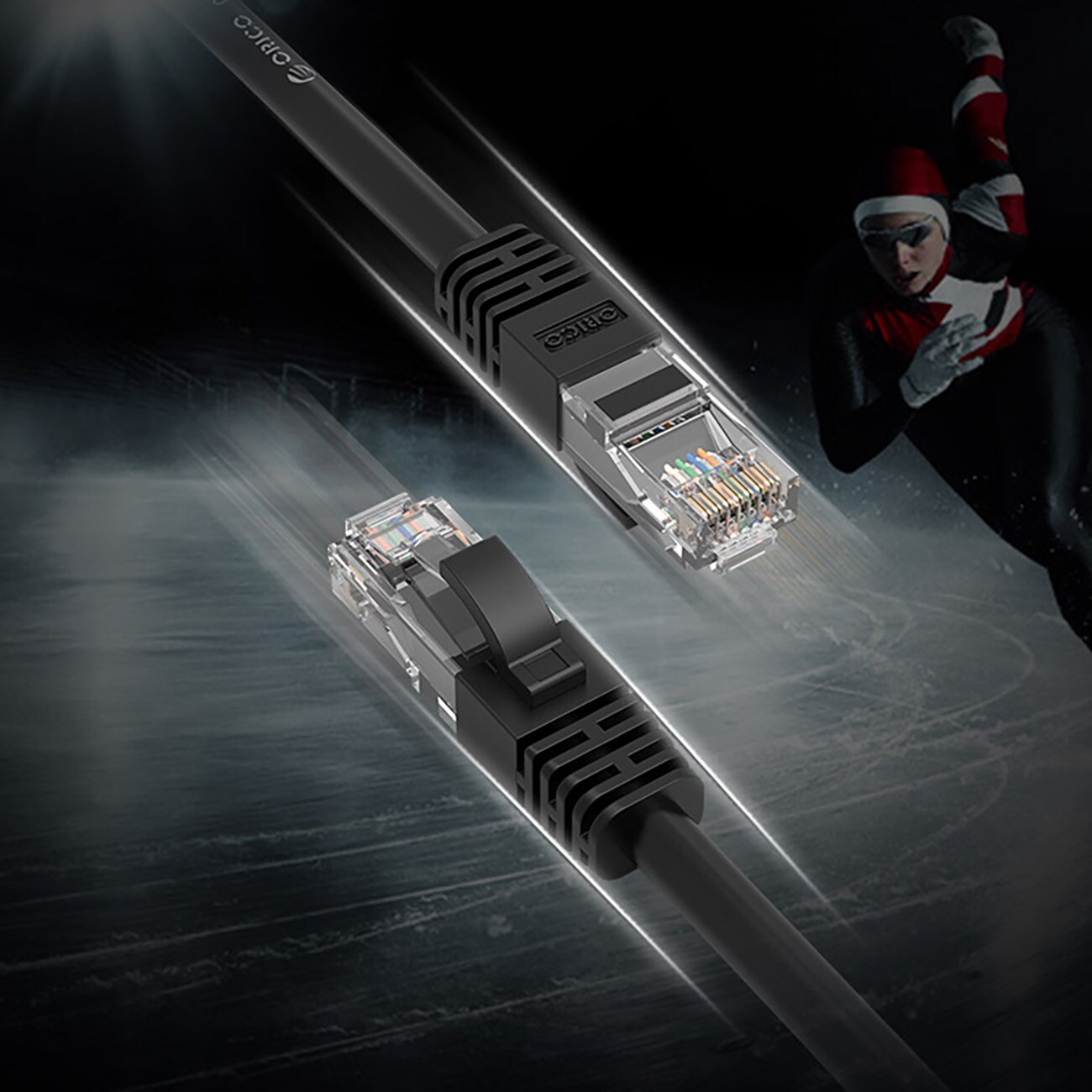 Orico PUG-C6 CAT6 1000 Mbps RJ45 Ethernet-nätverkskabel (LAN), rund, 20 m – svart, bild 5