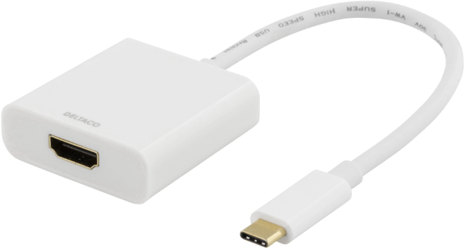 Adapter USB-C till HDMI, 0,10m - Vit, bild 3