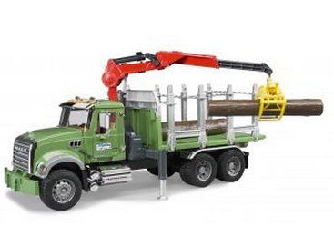 BRUDER MACK Granite Timber truck with 3 trunks, 4 År, ABS synthetics, Multifärg