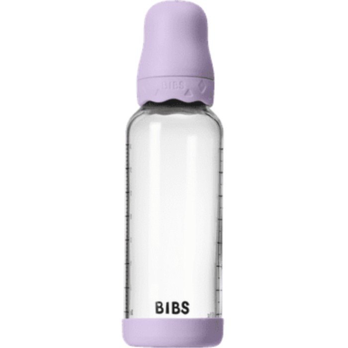 BIBS Glass Boheme Baby Bottle Round Latex 240 ml Medium Flow Violet Sky, bild 2