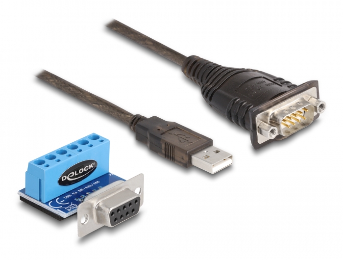 DeLOCK USB till RS-422/485 Adapter, inkl. terminalblock, 0,8 meter, bild 3