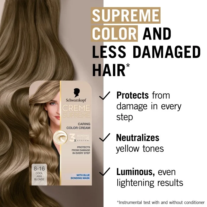 Schwarzkopf Creme Supreme 8-16 Cool Ash Blonde 1 pcs, bild 2