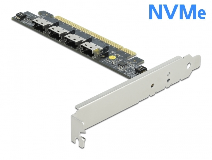Kontrollerkort DeLOCK PCI Express x16 Card to 4 x internal SFF-8654 4i NVMe - Bifurcation, bild 3