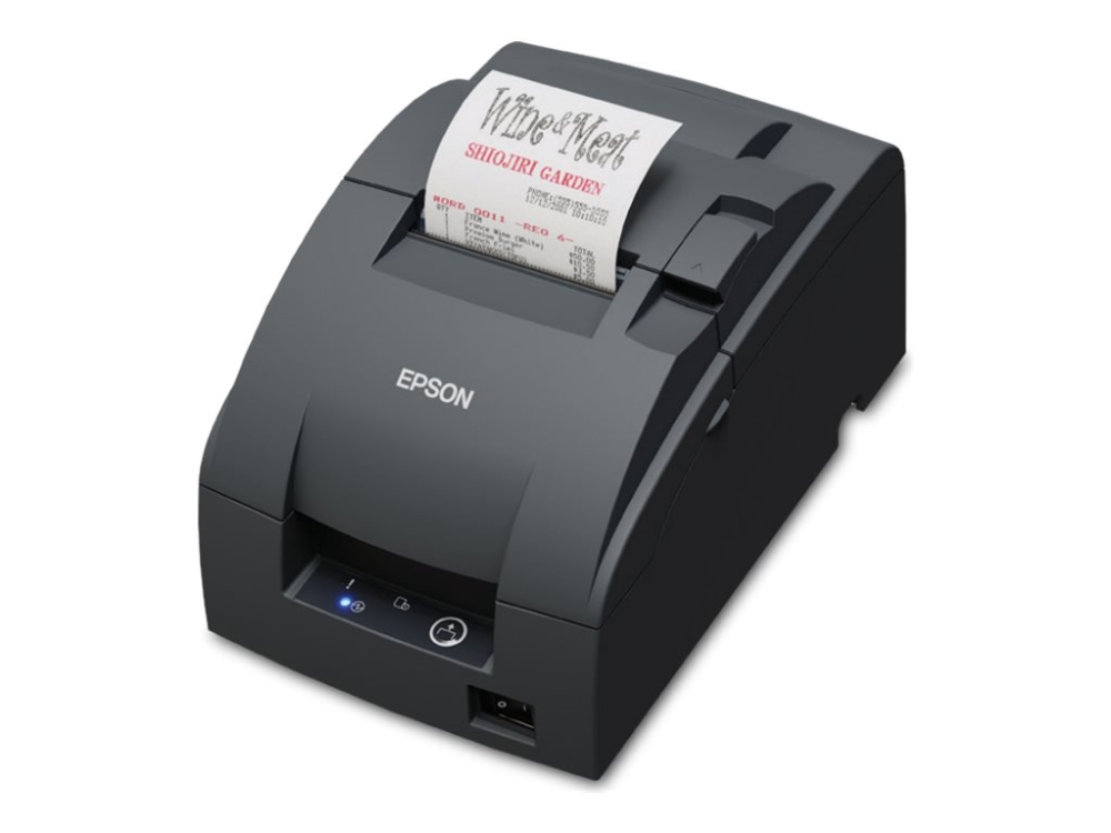 Epson TM U220IIB (102B0) - Kvittoskrivare - dubbelfärgad (monokrom) - punktmatris - Rulle (7,6 cm) - 16 cpi - 9 pin - upp till 8.8 rader/sek - USB 2.0 - kniv - partialavkapande skärare - Epson Dark Gray