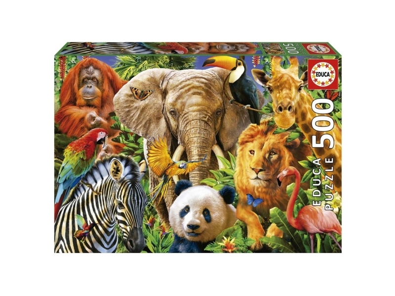 Educa Pussel: Wild Animal Collage 500 Bitar