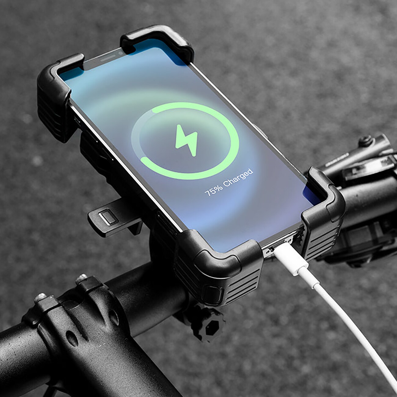 Rockbros HW-117 mobilhållare med styreklämma – svart och grå, bild 4