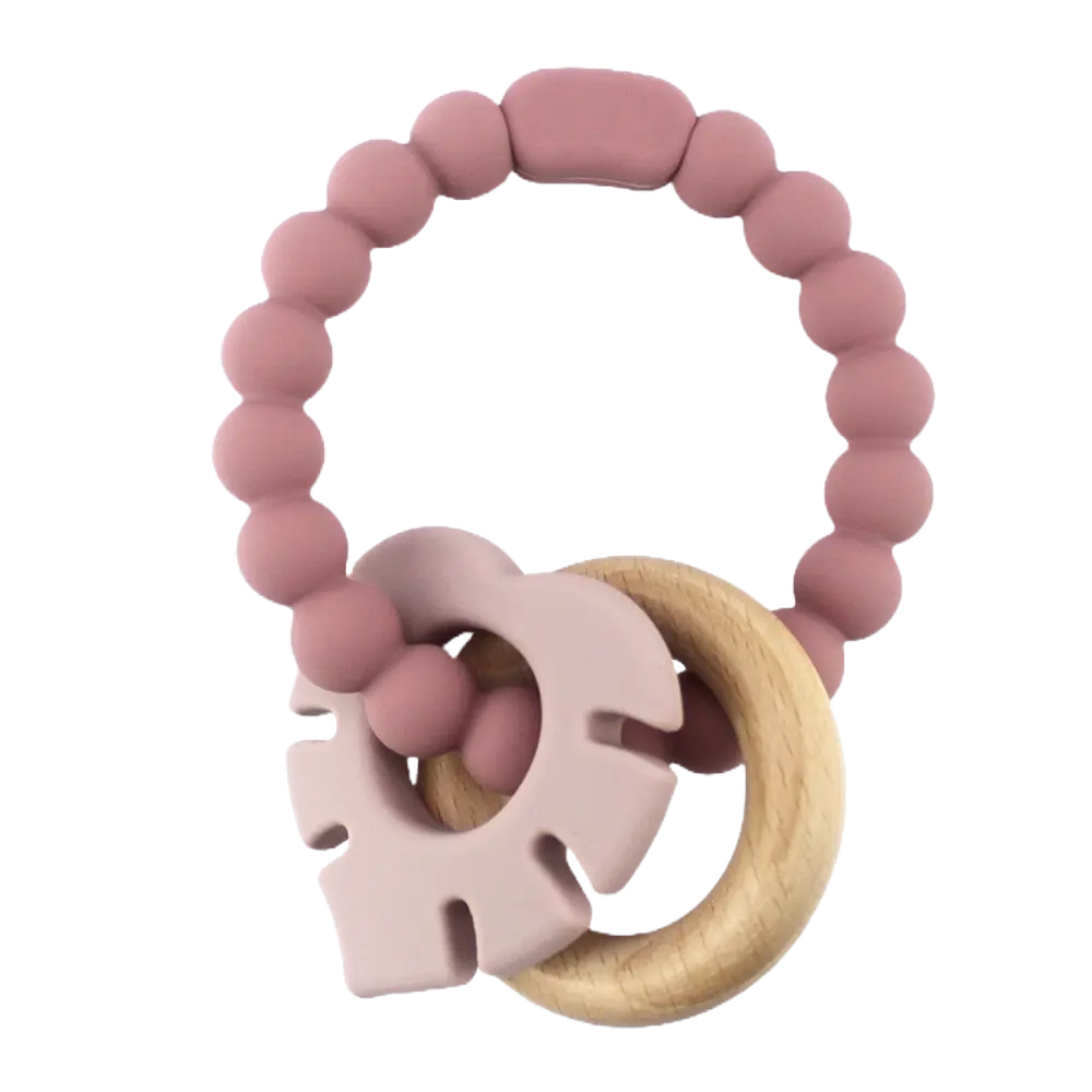 Magni Bitring Blad & Träring Silikon - Pink