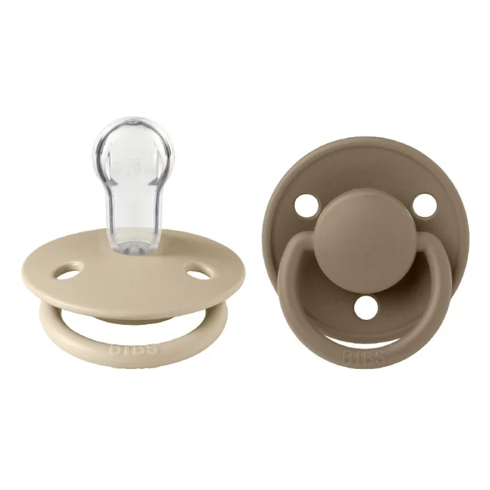 BIBS napp De Lux silikon 2-pack Onesize, vanilla/dark oak