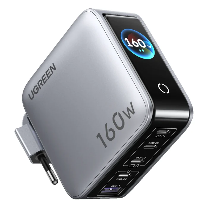 UGREEN Nexode 5-Portars Pro Laddare med Smart Display 160W