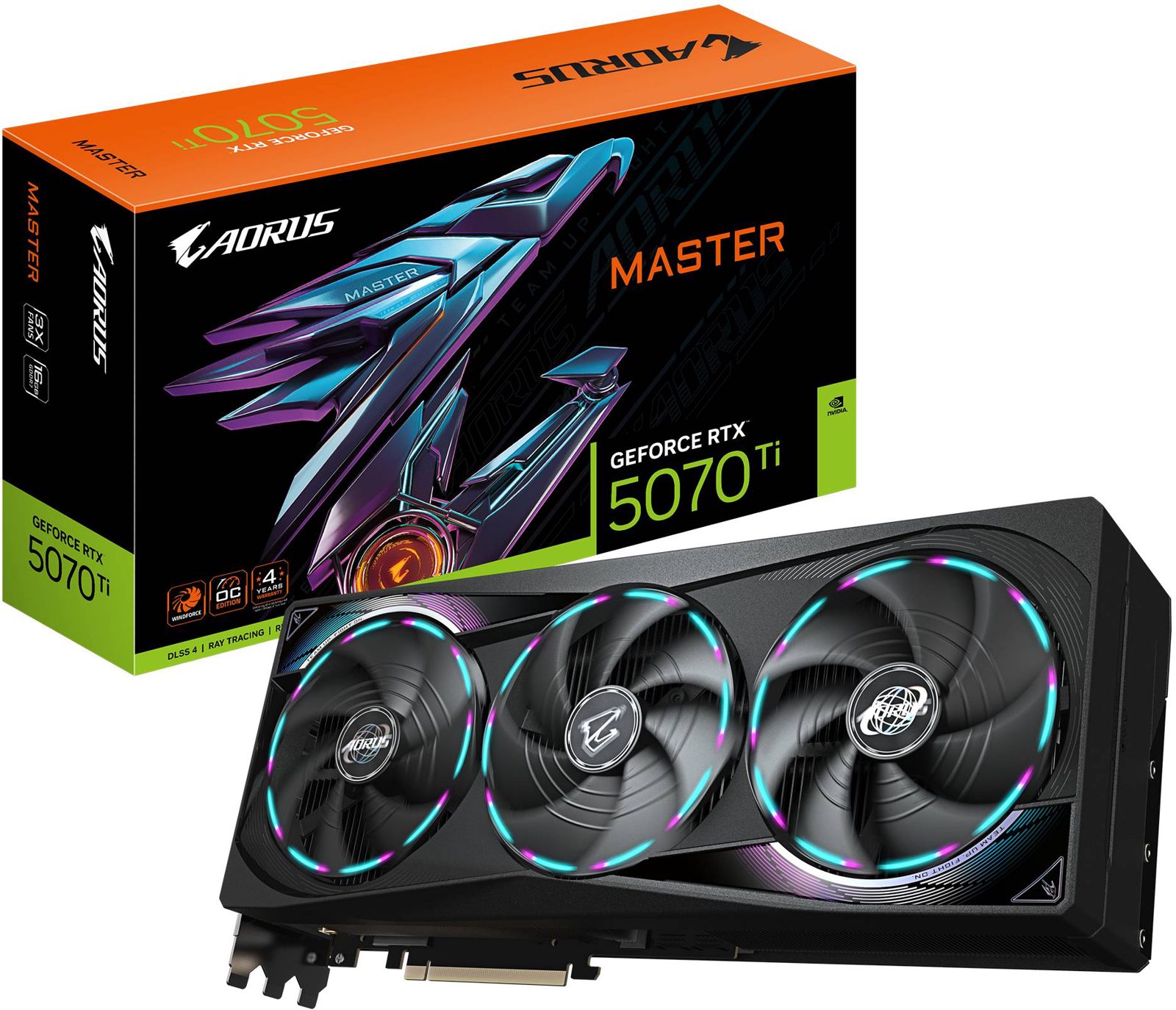 Gigabyte GeForce RTX 5070 Ti Aorus Master grafikkort, bild 4