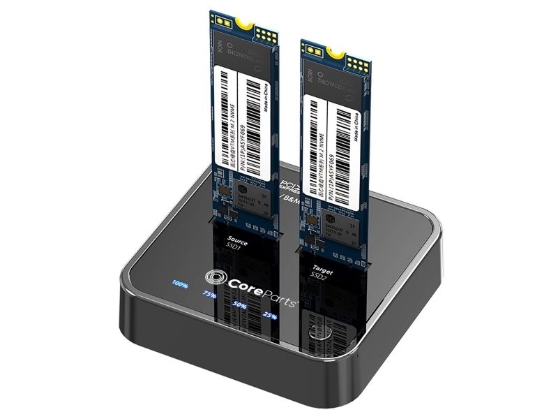 CoreParts MS-CLONER-NVME M.2 NVMe-kloningsdocka USB 3.2 Gen 2 Type-C, svart