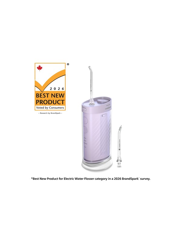 Philips Sonicare Compact Flosser 1000 HX3333 Mundusch, Munsköljare, 0,2 l, Lila, Trådlös mundusch, Knappar, Batteri