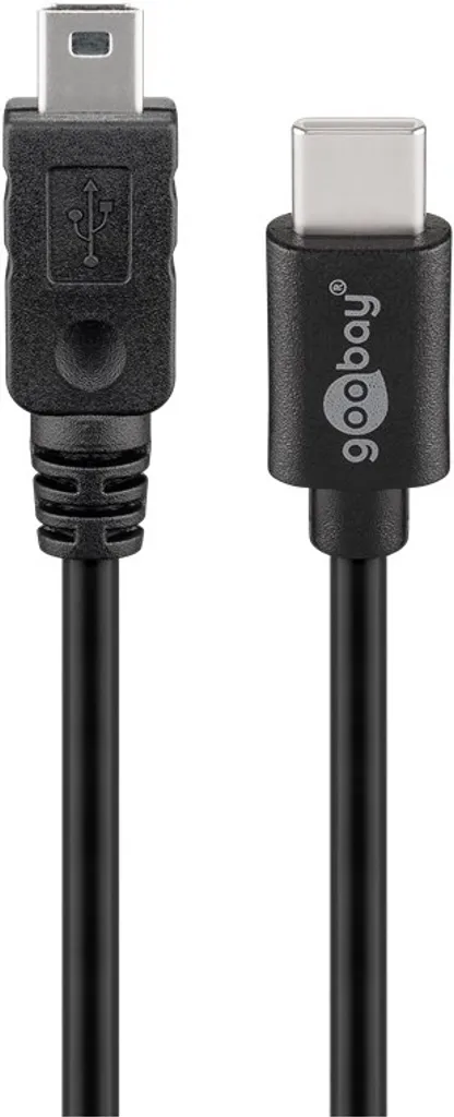 Goobay USB-C till USB-B Mini 2.0 kabel, 0,5 m - Svart