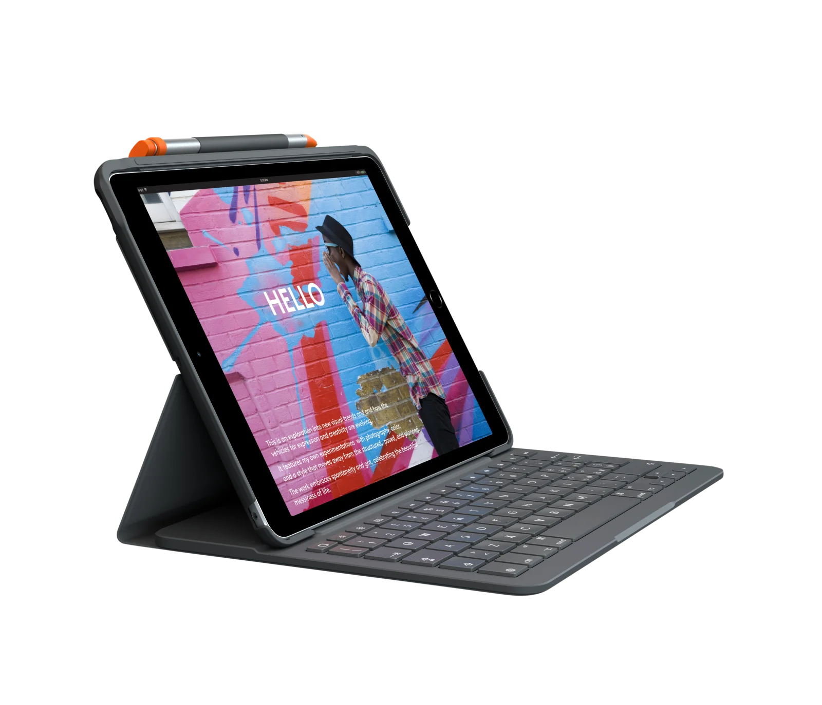 Slim Folio for iPad - Grafitgrå - Italienska (QWERTY)