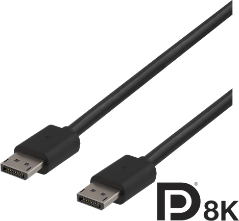 Deltaco DisplayPort Kabel 8K Svart (3 meter)