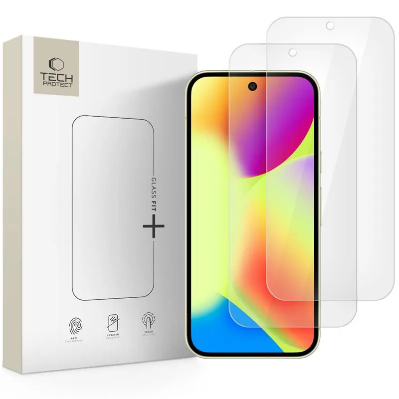 Tech-Protect Glass Fit+ 2-pack härdat glas för Google Pixel 9 / 9 Pro / 10 / 10 Pro - transparent