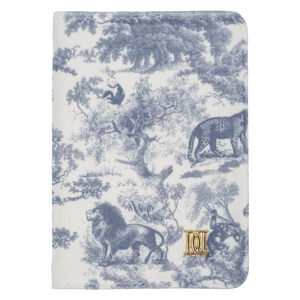 DARK Velvet Passport Cover Country Blue Savannah Pattern